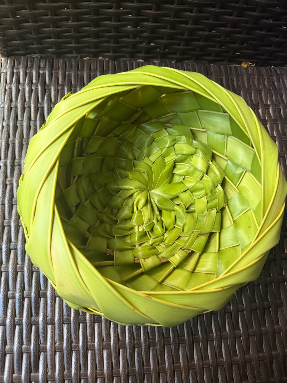 Handwoven Hawaiian fruit bowl  Decorative Home Art Basket
